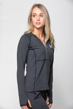 Load image into Gallery viewer, Fitted 1/2 zip hoodie - Charcoal