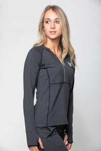 Fitted 1/2 zip hoodie - Charcoal