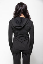 Load image into Gallery viewer, Fitted 1/2 zip hoodie - Black
