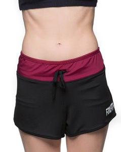 Two tone shorts - Maroon and Black