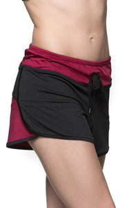 Two tone shorts - Maroon and Black